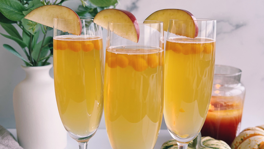 Apple Cider Passionfruit Champagne Boba Cocktail