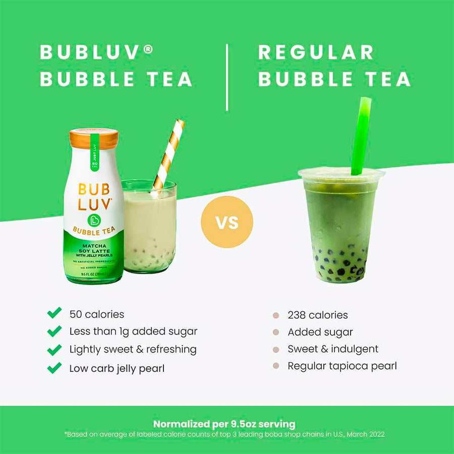 Matcha Soy Latte Bubble Tea with Jelly Pearls