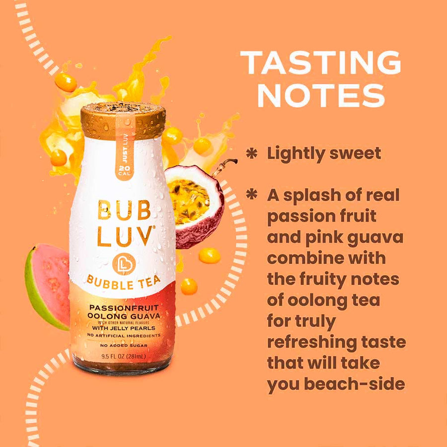Passionfruit Oolong Guava Bubble Tea with Jelly Pearls